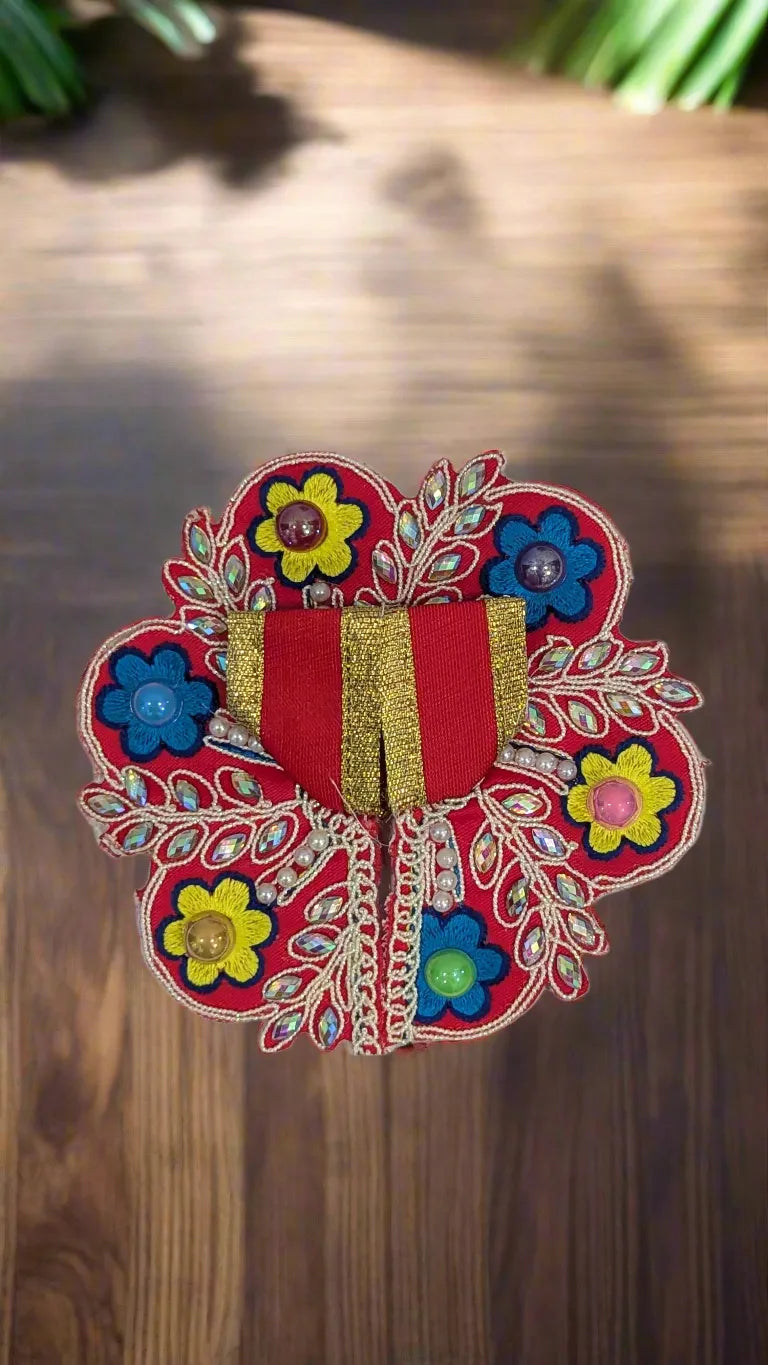 Laddu Gopal Dress Size 0 Flower Design ( Dress Only)
