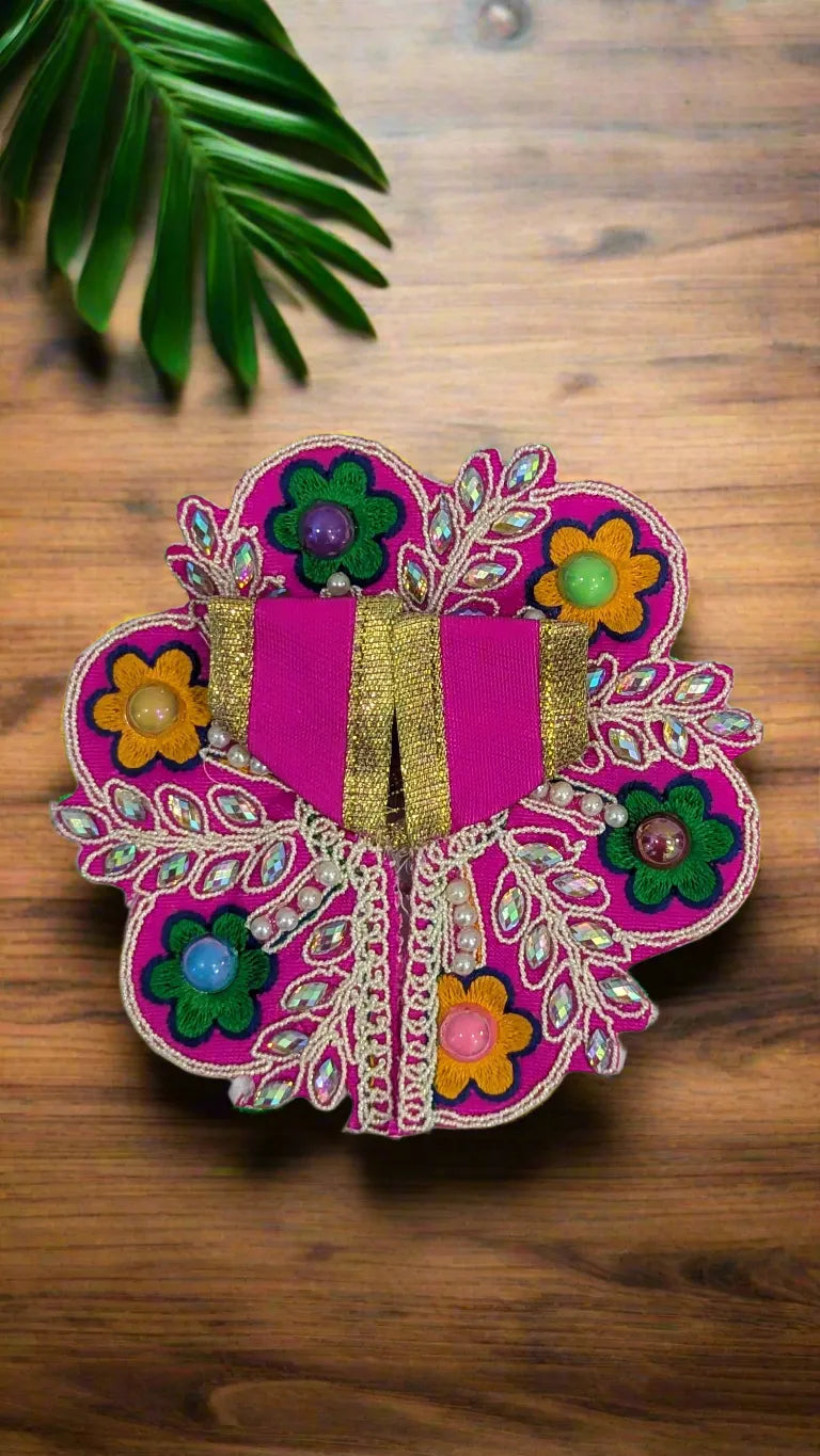 Laddu Gopal Dress Size 0 Flower Design ( Dress Only)