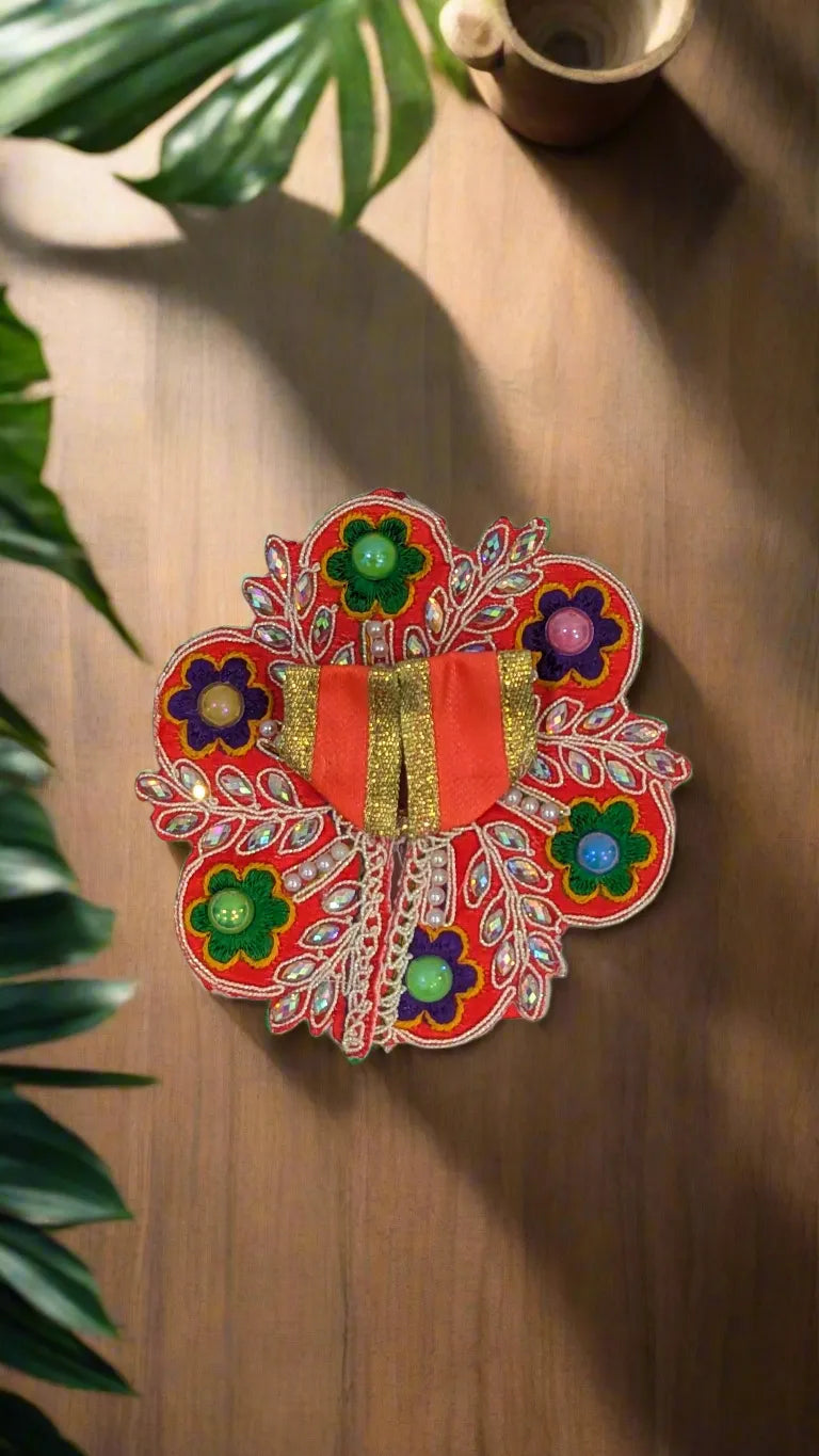Laddu Gopal Dress Size 0 Flower Design ( Dress Only)
