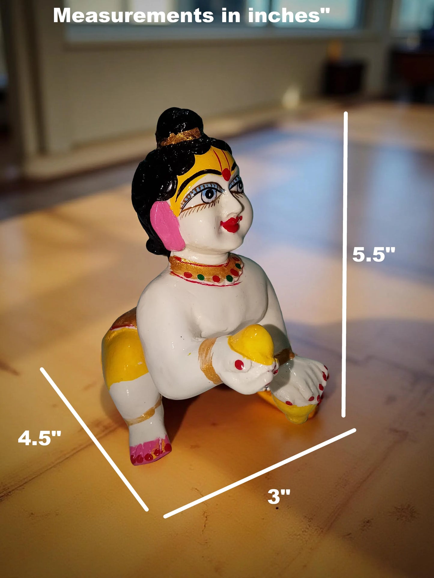 Laddu Gopal 6 Inch Marble Murti White
