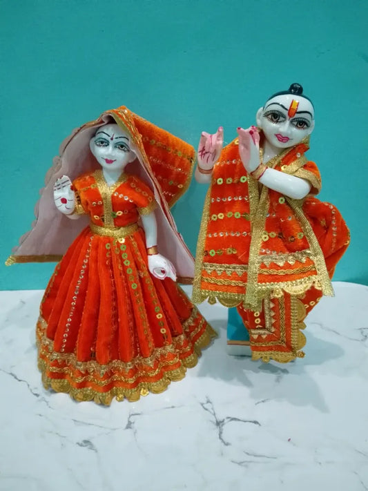 9 Inch Radha Krishna Winter Velvet Dress