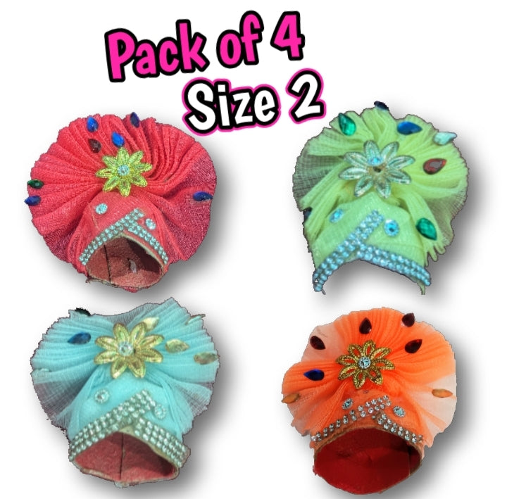 Laddu Gopal Pagdi Size 2 (Pack of 4)