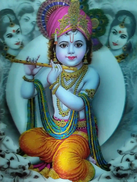 Laddu Gopal 5D Photo Lamination 12x16 Inch