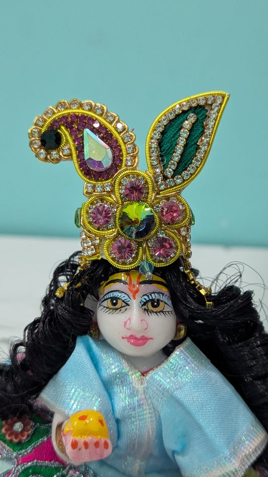 Divine Pagdi (Mukut) - Traditional Hindu Deity Crown | Buy Authentic Krishna Mukut Online