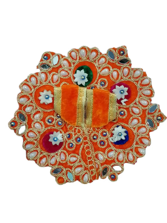 Laddu Gopal Velvet Dress for 1 Number Laddu Gopal Colour Orange