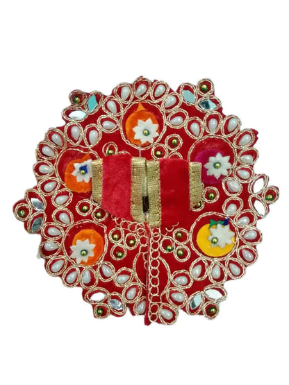 Laddu Gopal Velvet Dress for 1 Number Laddu Gopal Colour Red