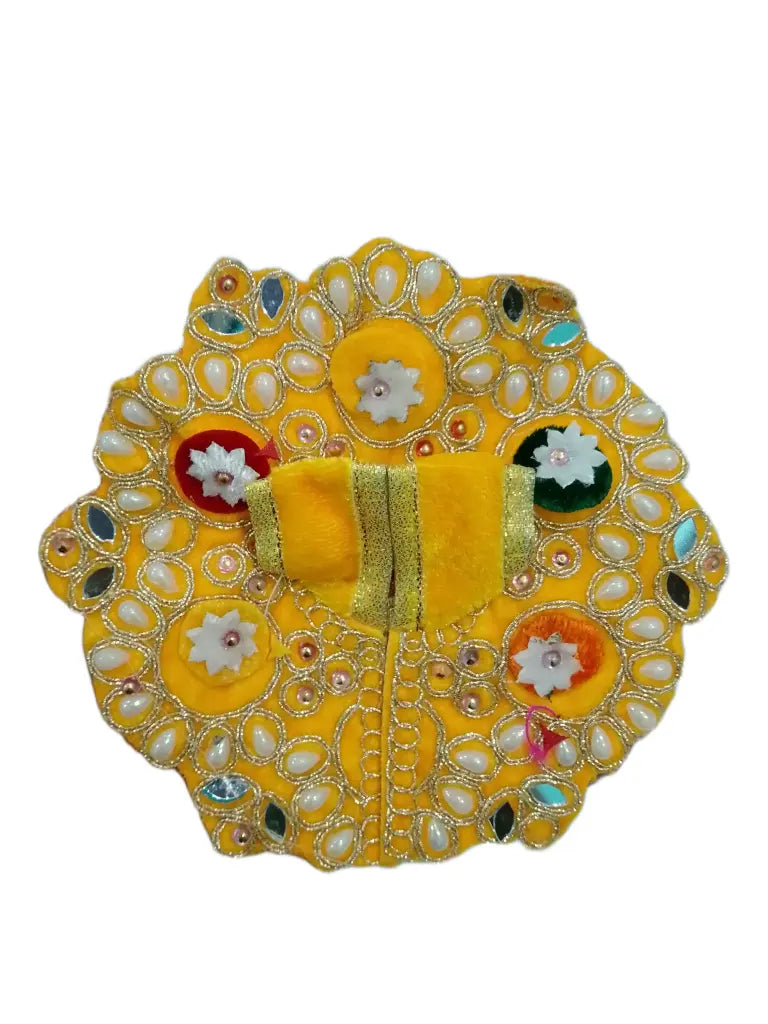 Laddu Gopal Velvet Dress for 1 Number Laddu Gopal Colour Yellow