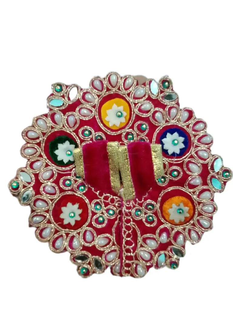 Laddu Gopal Velvet Dress for  1 Number Laddu Gopal Colour Red