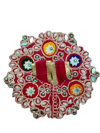 Laddu Gopal Velvet Dress for  1 Number Laddu Gopal Colour Red