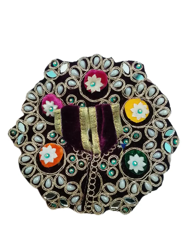 Laddu Gopal Velvet Dress for 1 Number Laddu Gopal Colour Dark Brown