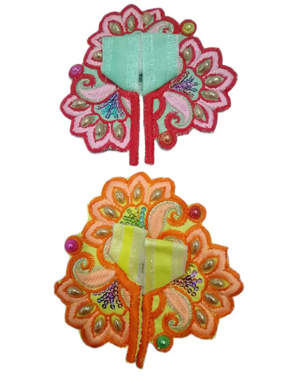 Laddu Gopal Dress Size 0 Flower Design Colour Yellow & Red