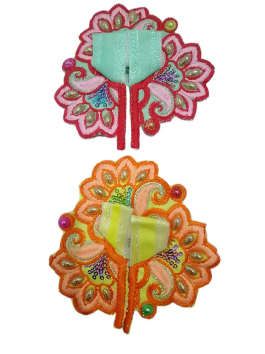 Laddu Gopal Dress Size 0 Flower Design Colour Yellow & Red