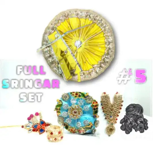 Divine Sringar Set for 5 Number Laddu Gopal - Complete Dress & Accessories