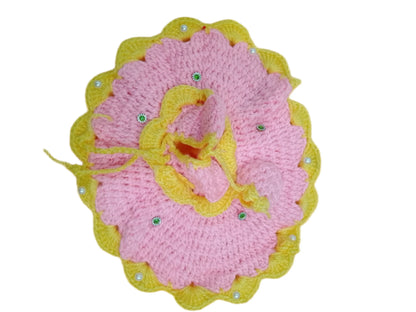 Laddu Gopal Woolen Dress Colour Yellow & Pink Size 5