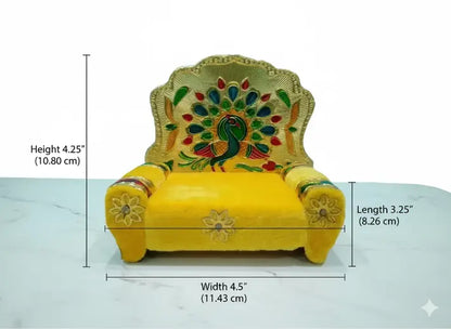 Singhasan for Gopal Ji Size 0 Colour Yellow with Size Chart