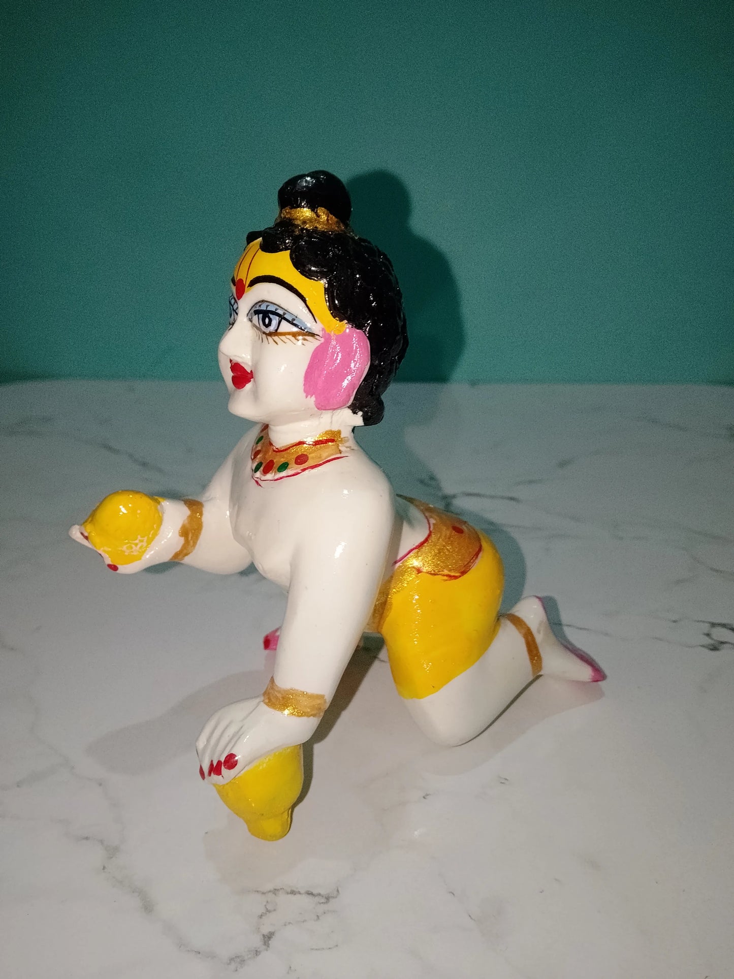 Laddu Gopal 6 Inch Marble Murti White