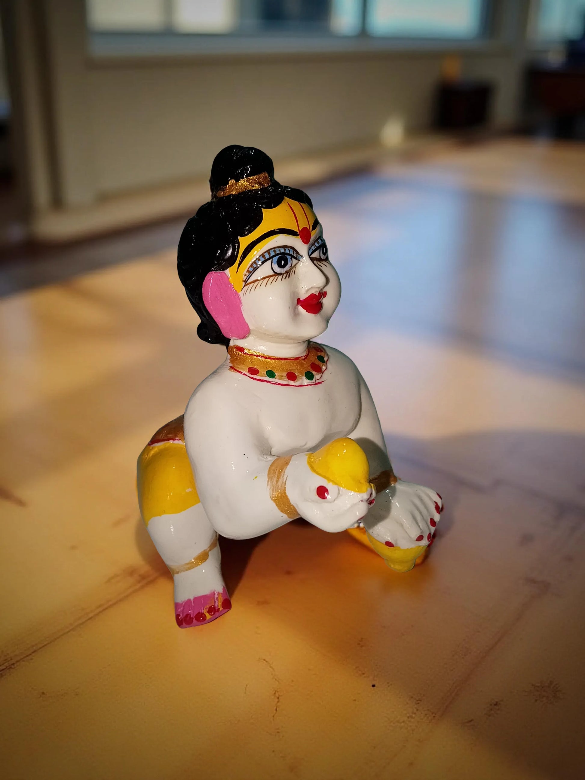 Laddu Gopal 6 Inch Marble Murti White