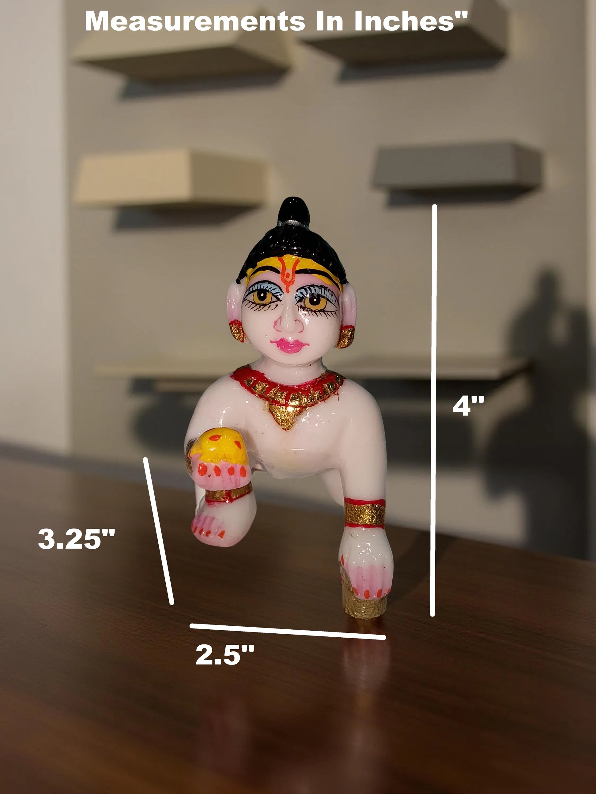 Laddu Gopal 4 Inch White Marble Murti