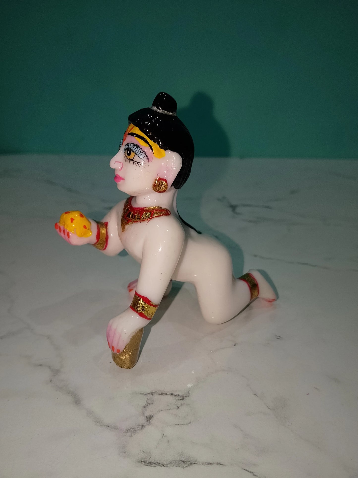 Laddu Gopal 4 Inch White Marble Murti