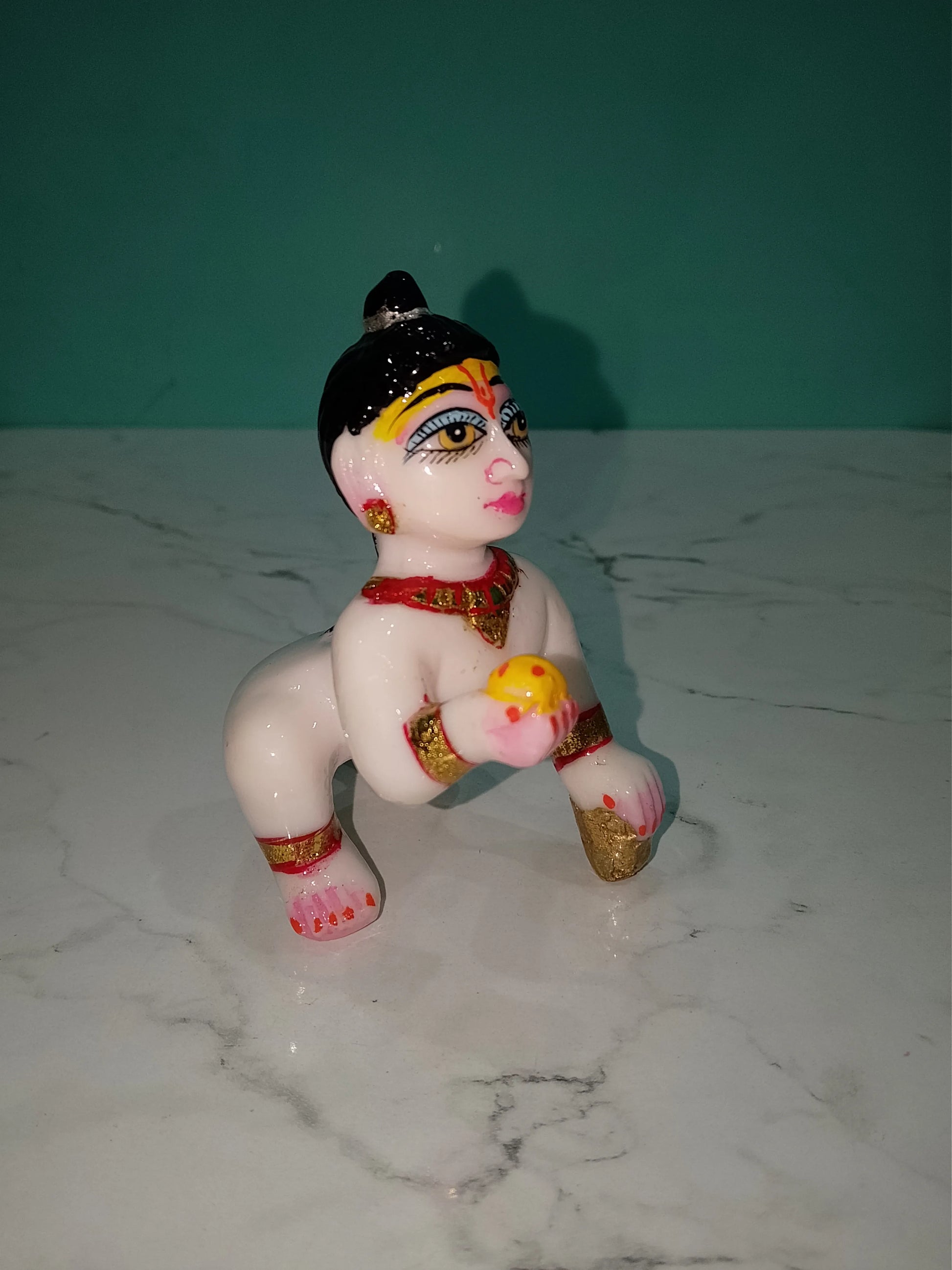 Laddu Gopal 4 Inch White Marble Murti