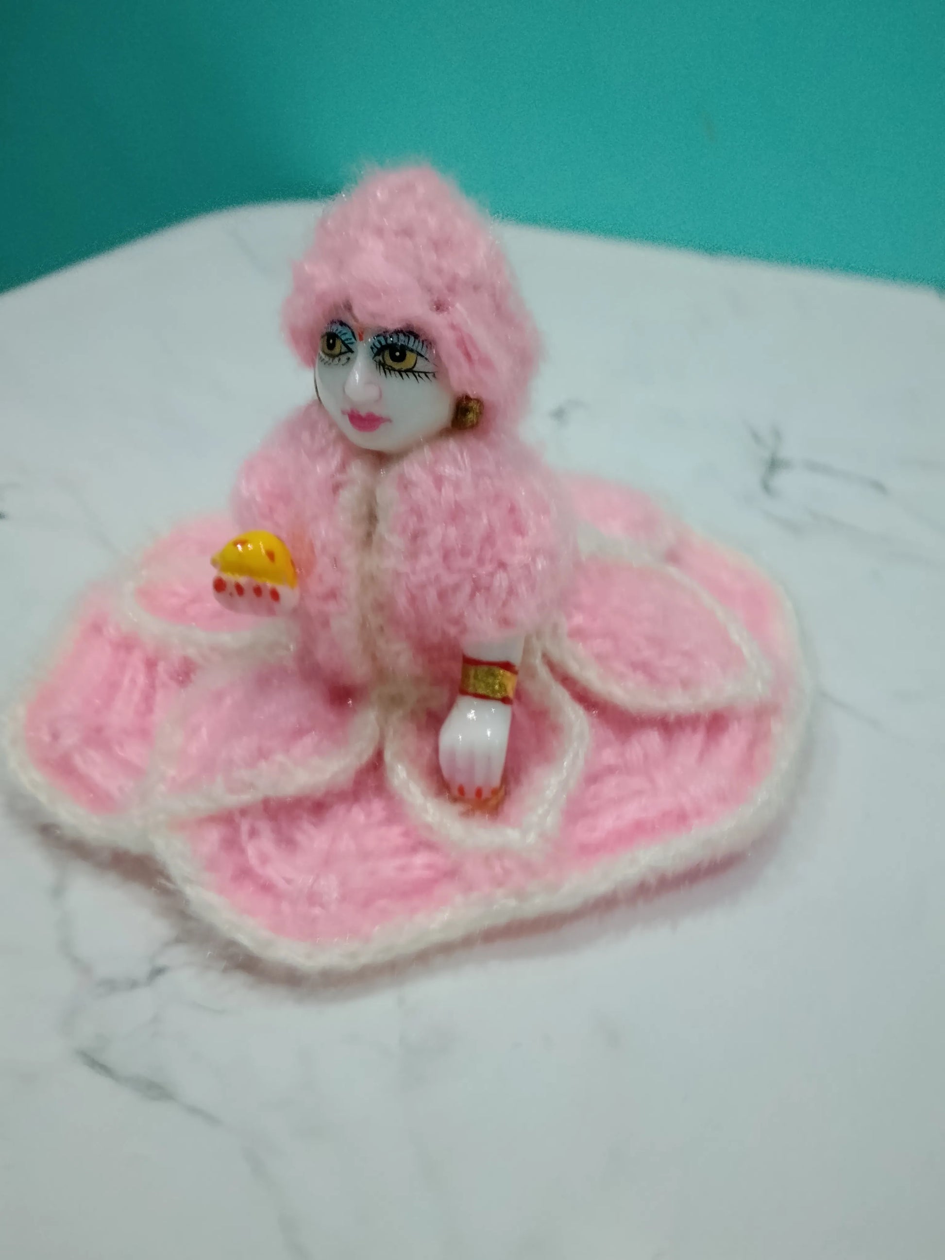 Laddu Gopal 2 Number Woolen Dress Pink