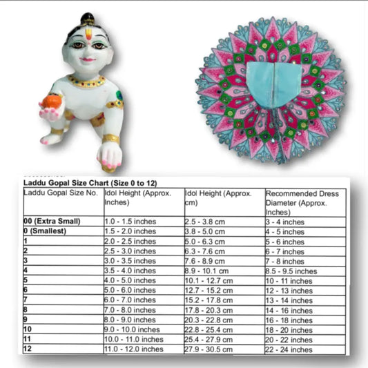 Laddu Dress and Pagdi Combo for 4-5 Number Laddu Gopal
