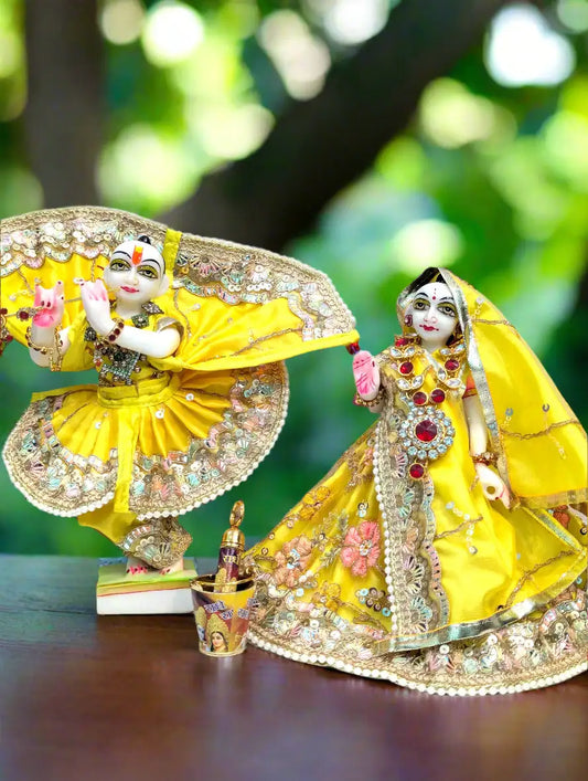 Radha Krishna 9 Inches Idol with Full Sringar