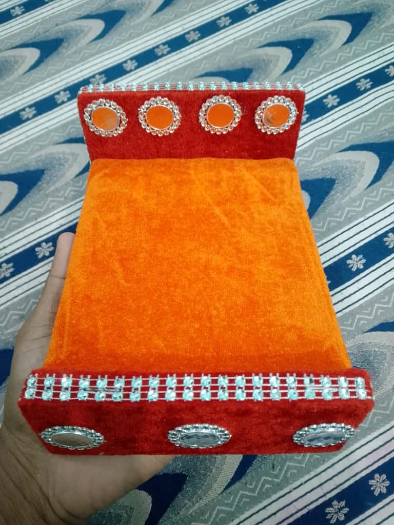 Bed for Laddu Gopal Colour Red Orange Size 4 to 5 Number