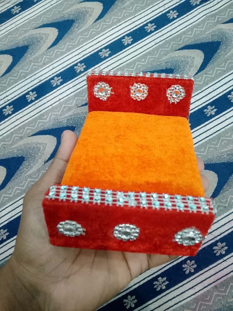 Bed for Laddu Gopal Colour Red Orange Size 0 to 3 Number 