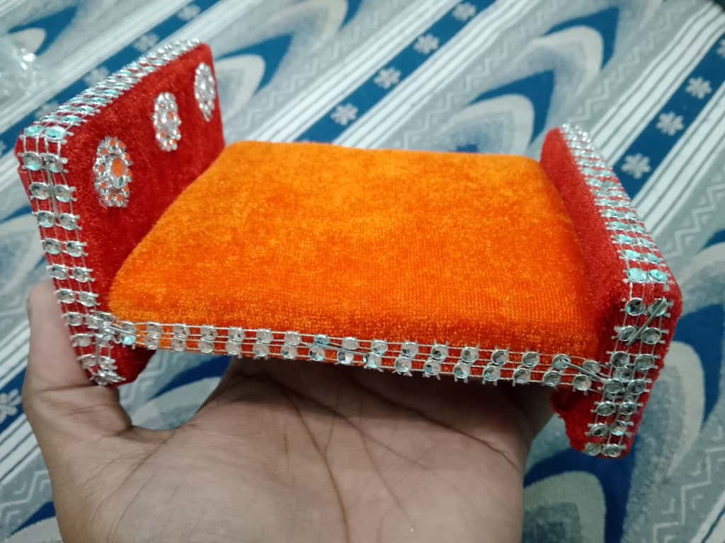 Bed for Laddu Gopal Colour Red Orange Size 0 to 4 Number 