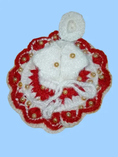 Laddu Gopal Dress Size 4 Number Red & White