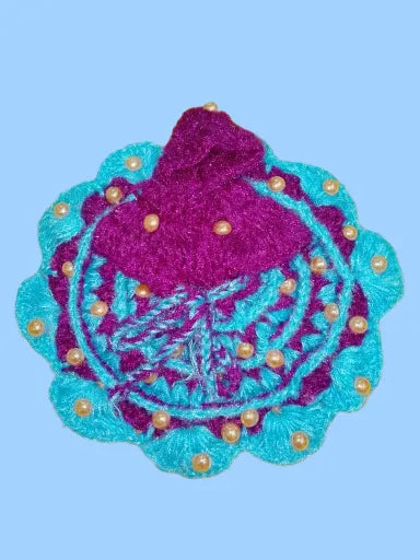 Laddu Gopal Dress Size 4 Number Violet & Blue