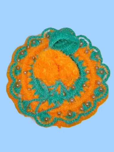 Laddu Gopal Dress Size 4 Number Orange & Dark Green