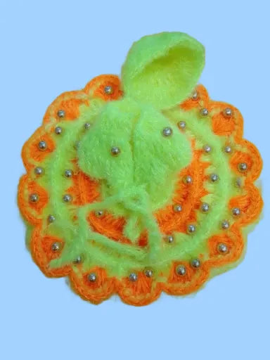 Laddu Gopal Dress Size 4 Number Orange & Green