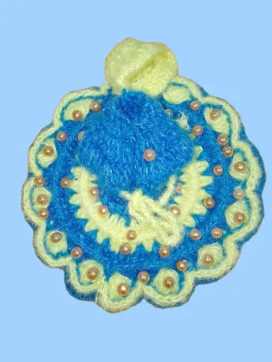 Laddu Gopal Dress Size 4 Number Cream & Blue