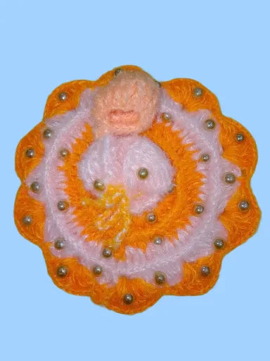 Laddu Gopal Dress Size 4 Number Pink & Orange