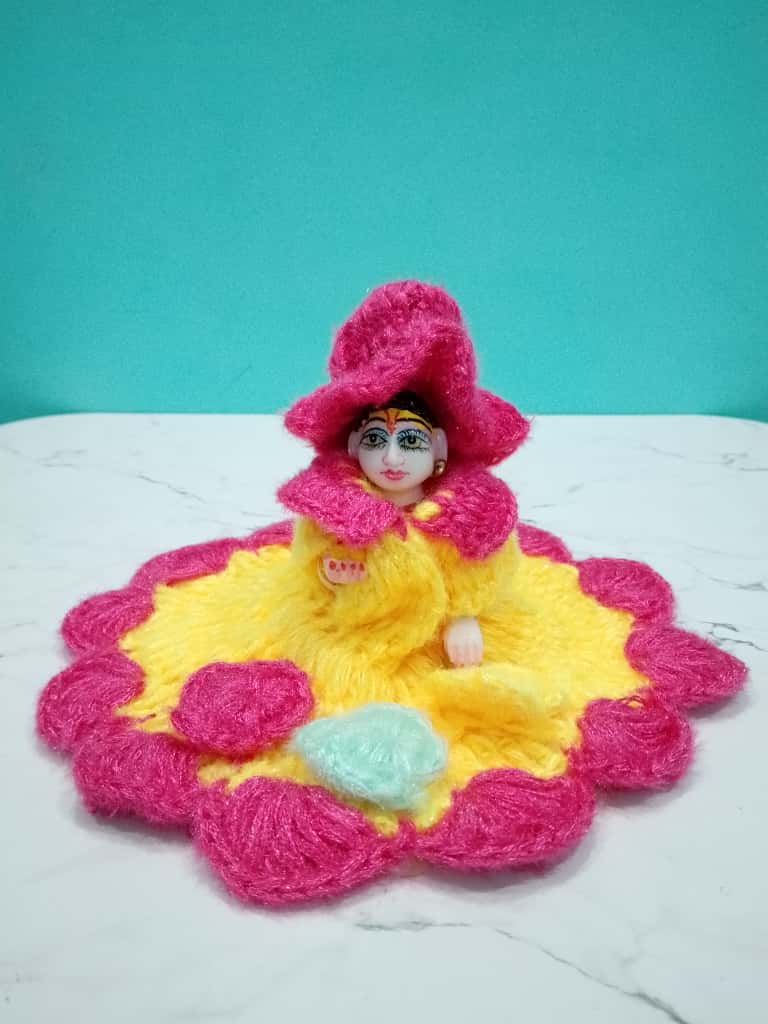 Laddu Gopal Dress Size 4 Number Pink & Yellow