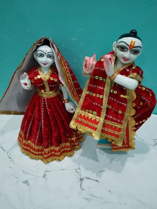 9 Inch Radha Krishna Winter Velvet Dress