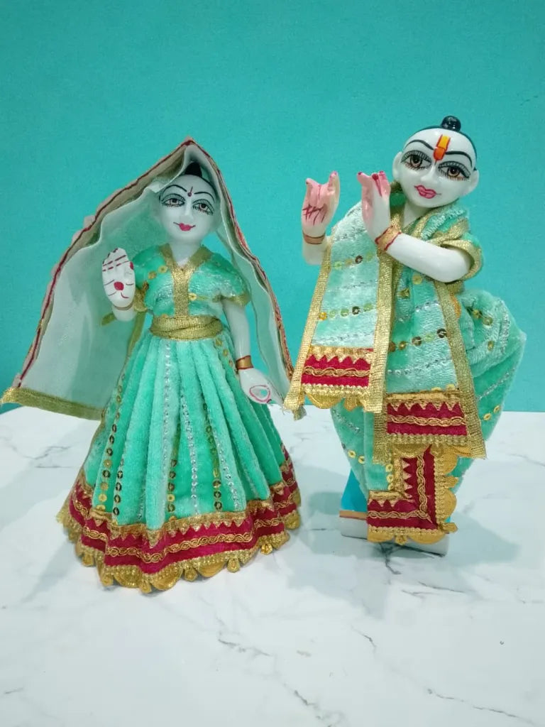 9 Inch Radha Krishna Winter Velvet Dress