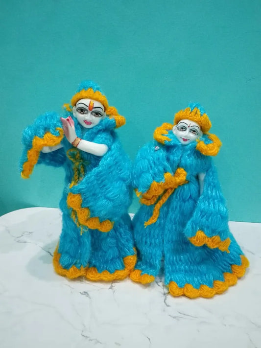 9 Inch Radha Krishna Winter Woolen Dress