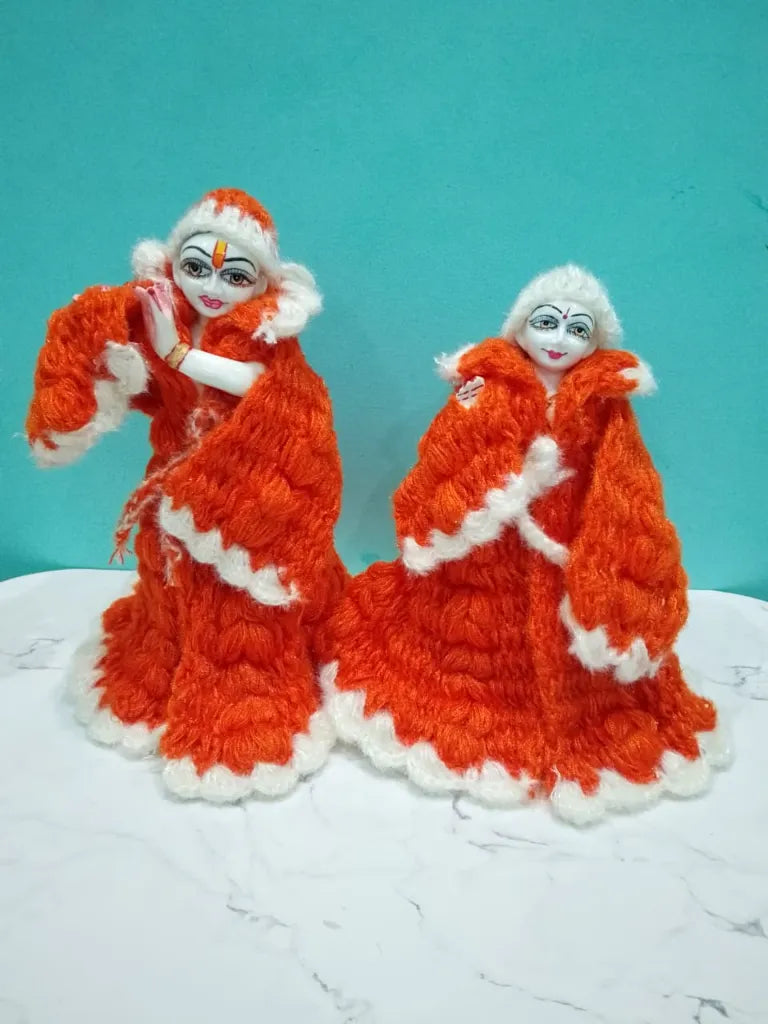 9 Inch Radha Krishna Winter Woolen Dress