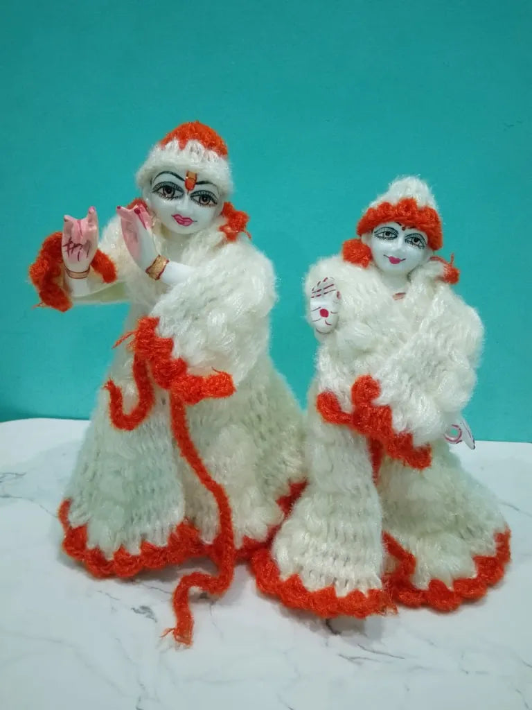 9 Inch Radha Krishna Winter Woolen Dress