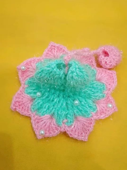 Laddu Gopal Woolen Dress Size 2 in Pink & Sky Blue Colour