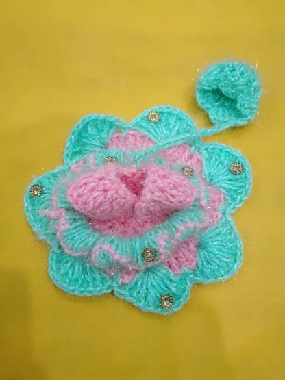 Laddu Gopal Woolen Dress Size 2 in Pink and Skyblue