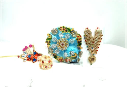 Divine Sringar Set for 5 Number Laddu Gopal - Complete Dress & Accessories