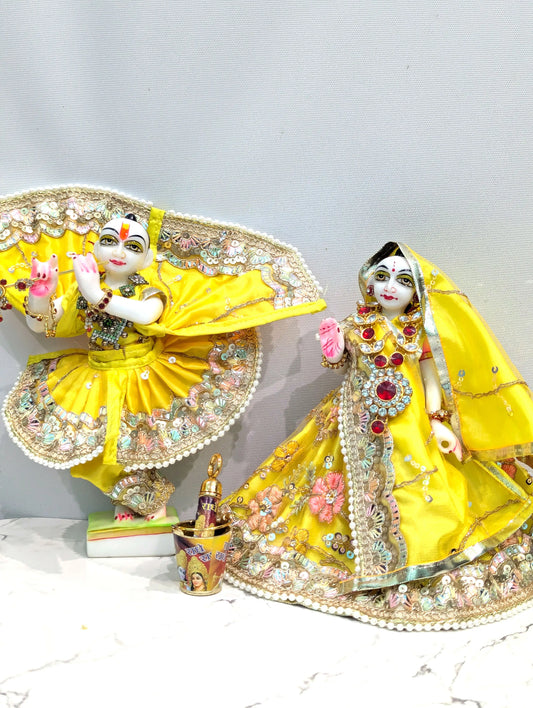 Radha Krishna 9 Inches Idol with Full Sringar