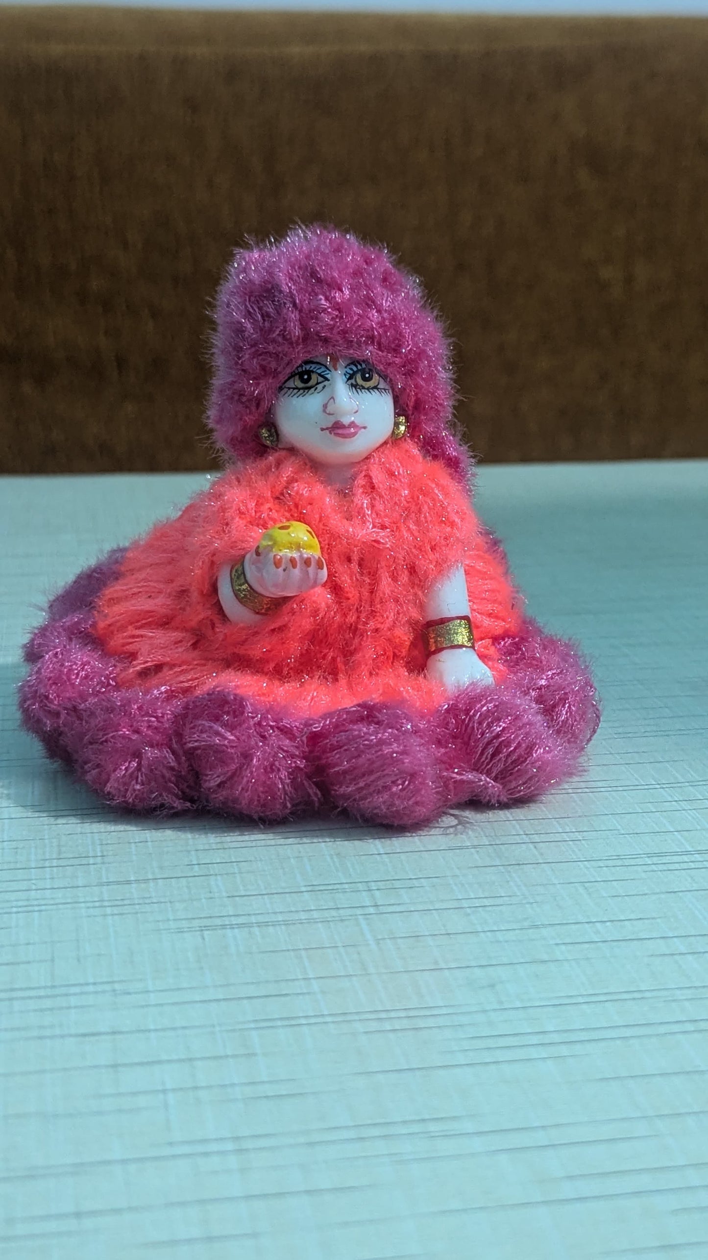 Laddu Gopal woolen dress size 0 Pink and violet colour 