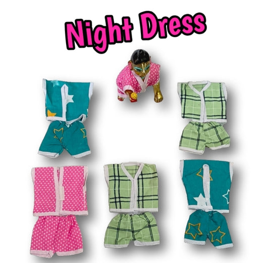 Pack of 5 Night Dress for Laddu Gopal