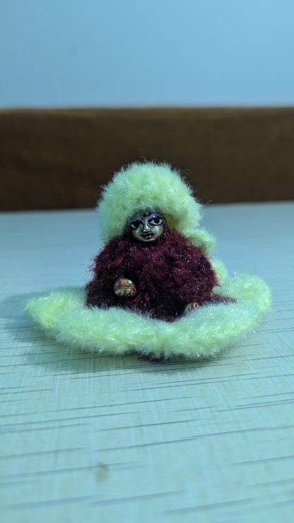 Laddu Gopal woolen dress size 0 light green and brown colour 