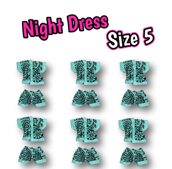 Laddu Gopal Night Dress Size 5 ( Pack of 6 )